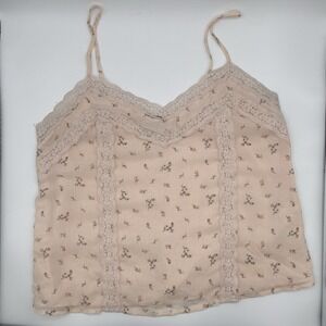 🍒 Y2K Forever 21 Babydoll Tank Top Pink Lace Cami Coquette Kawaii Romantic Small